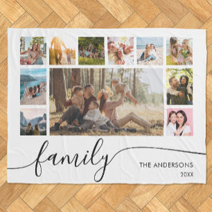 Moderne, einfache FamilienfotoCollage Fleecedecke