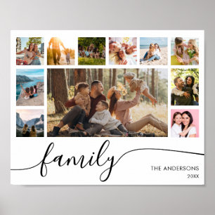 Moderne, einfache FamilienfotoCollage Poster