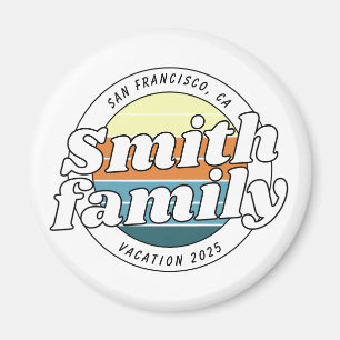 Moderne einfache farbenfrohe Familienferien Magnet
