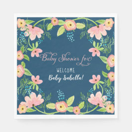 Moderne einfache Flora Boho Girl Baby Shownacht Serviette