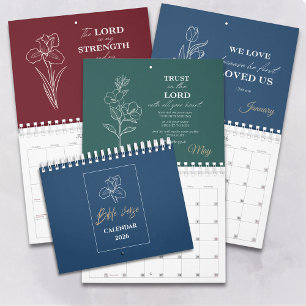 Moderne einfache florale christliche kalender