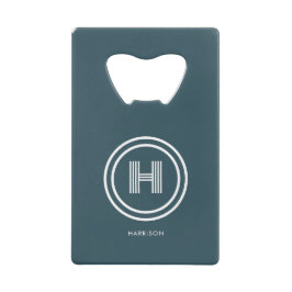Moderne einfache Form Monogramm Geldbeutel Flaschenöffner