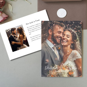 Moderne einfache Foto Herz Liebe Hochzeit Vielen D Dankeskarte