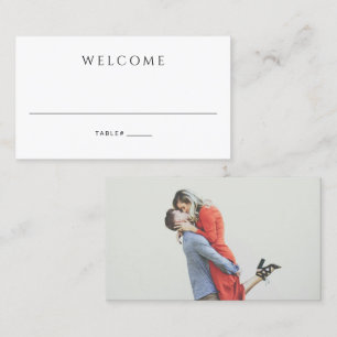 Moderne einfache Foto-Hochzeit Platzkarte