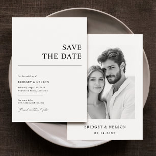 Moderne, einfache Foto-Hochzeit spart das Datum Save The Date