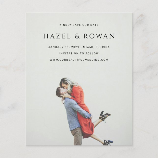 Moderne einfache Foto-Hochzeit Speichern Sie das D Flyer (Vorne)