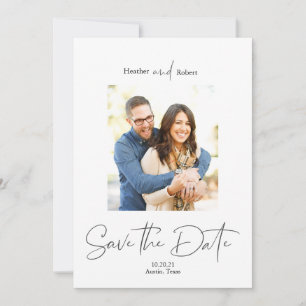 Moderne einfache Foto-Speicherkarte für den Hochze Save The Date