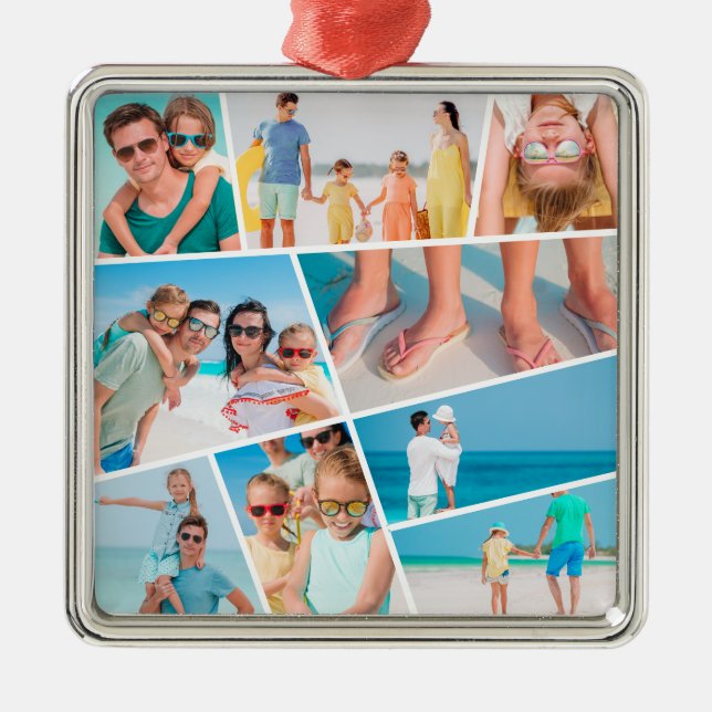 Moderne, einfache Fotos für 9 Bilder - Collage Ornament Aus Metall (Vorne)