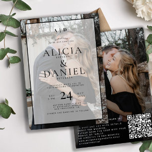 Moderne einfache Fototypografie Hochzeit alles in Einladung