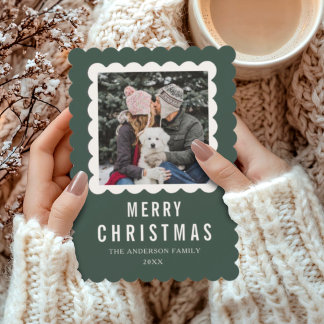 Moderne einfache Frohe Weihnachten 1 Foto-Feiertag