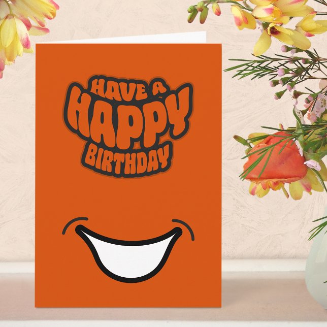 Moderne, einfache Geburtstagskarte Karte (Birthday Card - Orange)