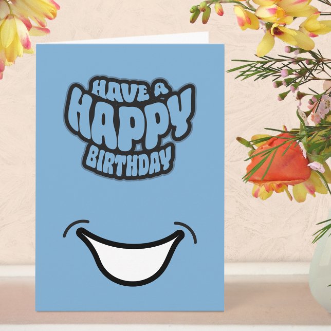 Moderne, einfache Geburtstagskarte Karte (Birthday Card - Blue)