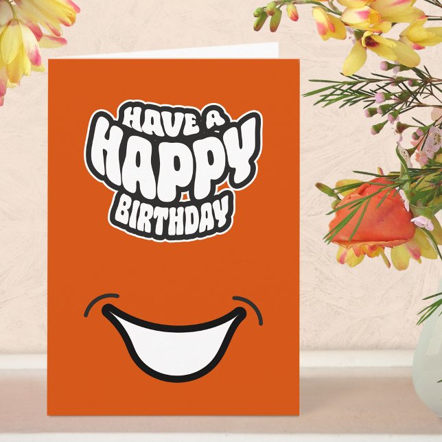 Moderne, einfache Geburtstagskarte Karte (Birthday Card - Orange)