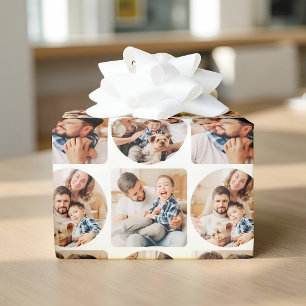 Moderne einfache geometrische Vier-Foto-Vorlage Geschenkpapier