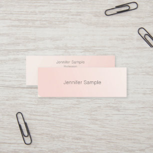 Moderne einfache Gestaltung Blush Pink Vorlage Tre Mini Visitenkarte