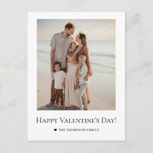 Moderne einfache glückliche Valentinstag-Familienf Postkarte