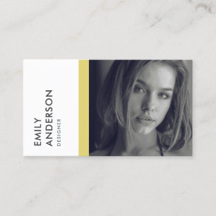 MODERNE EINFACHE GRAY YELLOW PERSONAL FOTO IDENTIT VISITENKARTE