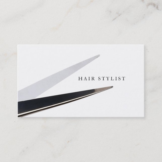 moderne einfache Haar-Stylist Hairstylistscheren Visitenkarte (Vorderseite)