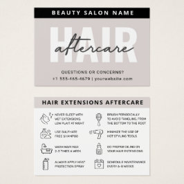 Moderne, einfache Haarverlängerung Aftercare Card