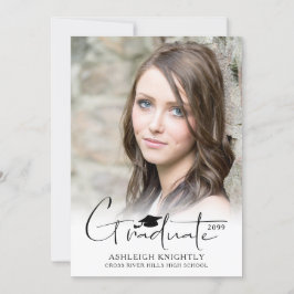 Moderne, einfache Handschrift Graduate Cap 2 Fotos Ankündigung