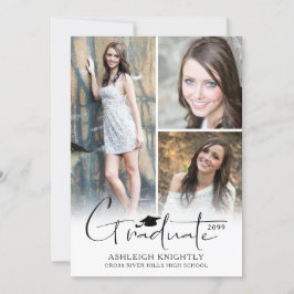 Moderne, einfache Handschrift Graduate Cap 4 Foto Ankündigung