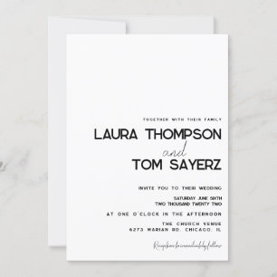 Moderne einfache Handschrift-Hochzeit Einladung