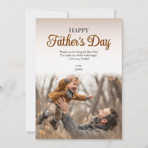 Moderne einfache Happy Father’s Day Foto Karte