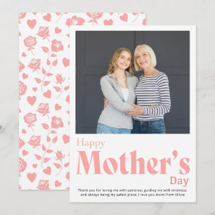 Moderne einfache Happy Mother's Day Fotokarte Karte