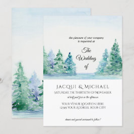 Moderne, einfache Hochzeit am Bergsee Einladung