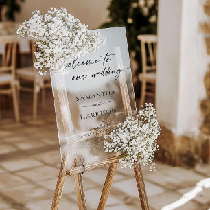 Moderne einfache Hochzeit Elegante Kalligrafie Wil Acrylschild