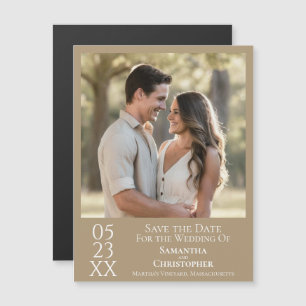 Moderne einfache Hochzeit - Termin merken Foto Bei Magneteinladung