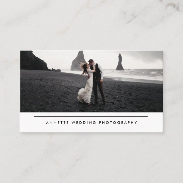Moderne einfache Hochzeitfotografie-Visitenkarte Visitenkarte (Vorderseite)