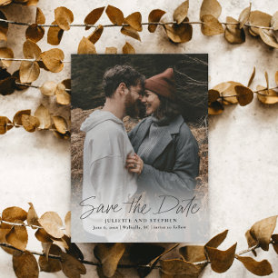 Moderne einfache Hochzeitsfoto-Einladung Save The Date