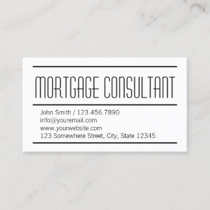 Moderne, einfache Hypothekenkarte Agent Business C Visitenkarte