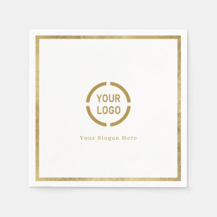 Moderne einfache Imitate Goldgrenzenfirma Logo Ser Serviette