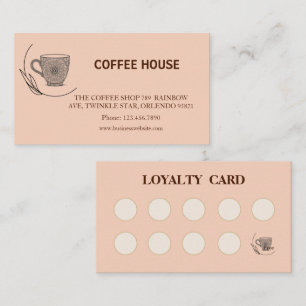 Moderne einfache Kaffee Shop Treuekarte Visitenkarte