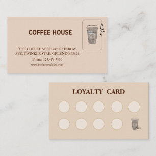 Moderne einfache Kaffee Shop Treuekarte Visitenkarte