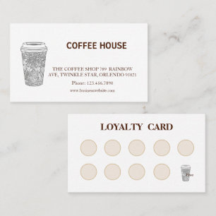 Moderne einfache Kaffee-Shop-Treuekarte Visitenkarte