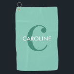 Moderne einfache Klassik Ursprünglich Türkis Golfhandtuch<br><div class="desc">Modernes Classic Original Turquoise Golf Handtuch mit modernem Design und feinem Monogramm.</div>