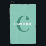 Moderne einfache Klassik Ursprünglich Türkis Golfhandtuch<br><div class="desc">Modernes Classic Original Turquoise Golf Handtuch mit modernem Design und feinem Monogramm.</div>