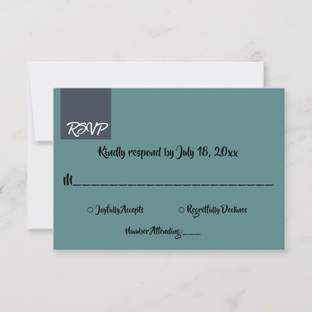 Moderne einfache klassische formale Elegante schic RSVP Karte (Vorderseite)