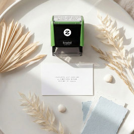 Moderne einfache klassische Hochzeitsrücksendeadre Permastempel