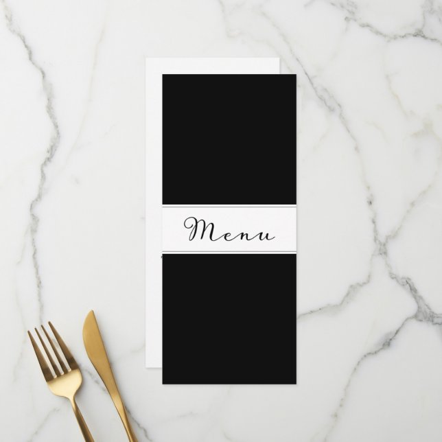Moderne einfache klassische Speisekarte Dinner Kar Menükarte (Vorderseite/Rückseite Beispiel)