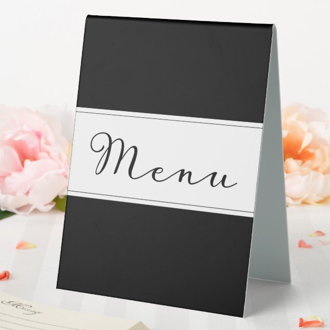 Moderne einfache klassische Speisekarte Dinner Kar Tischaufsteller (In Situ (Hochzeit))