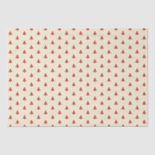 Moderne, einfache kleine rote Weihnachtsbaumen auf Seidenpapier