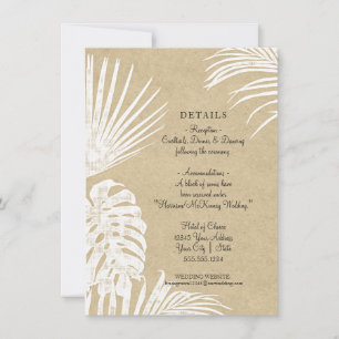 Moderne, einfache Kraft Tropical Leaf Beach Hochze Einladung