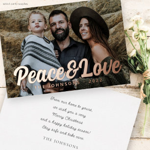 Moderne einfache kursive Schrift Familienfoto Folien Feiertagskarte