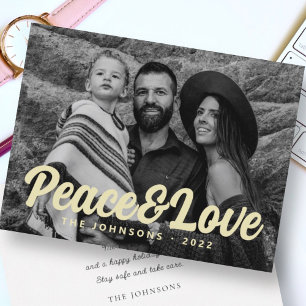 Moderne einfache kursive Schrift Gruß Familienfoto Feiertagskarte