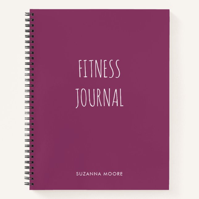 Moderne, einfache Lila Gym Workout Health Fitness Notizbuch (Vorderseite)