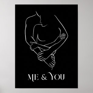 Moderne, einfache Linie Art Schwarz-Weiß ,boho chi Poster